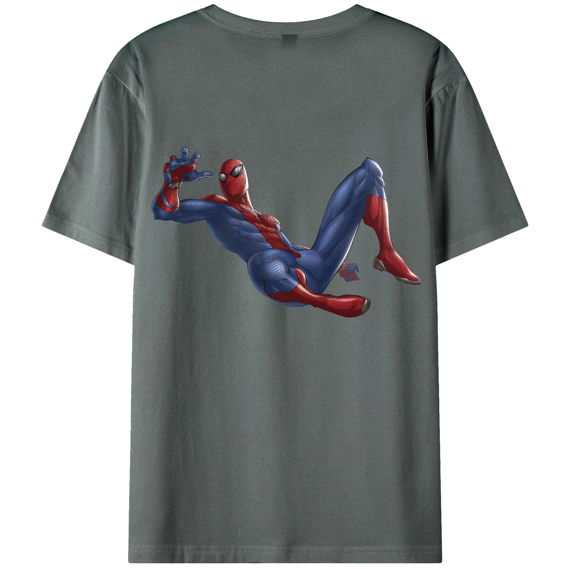 （画像用） Spider Man スパイダーマン 綿100％半袖Tシャツ（背面プリント）